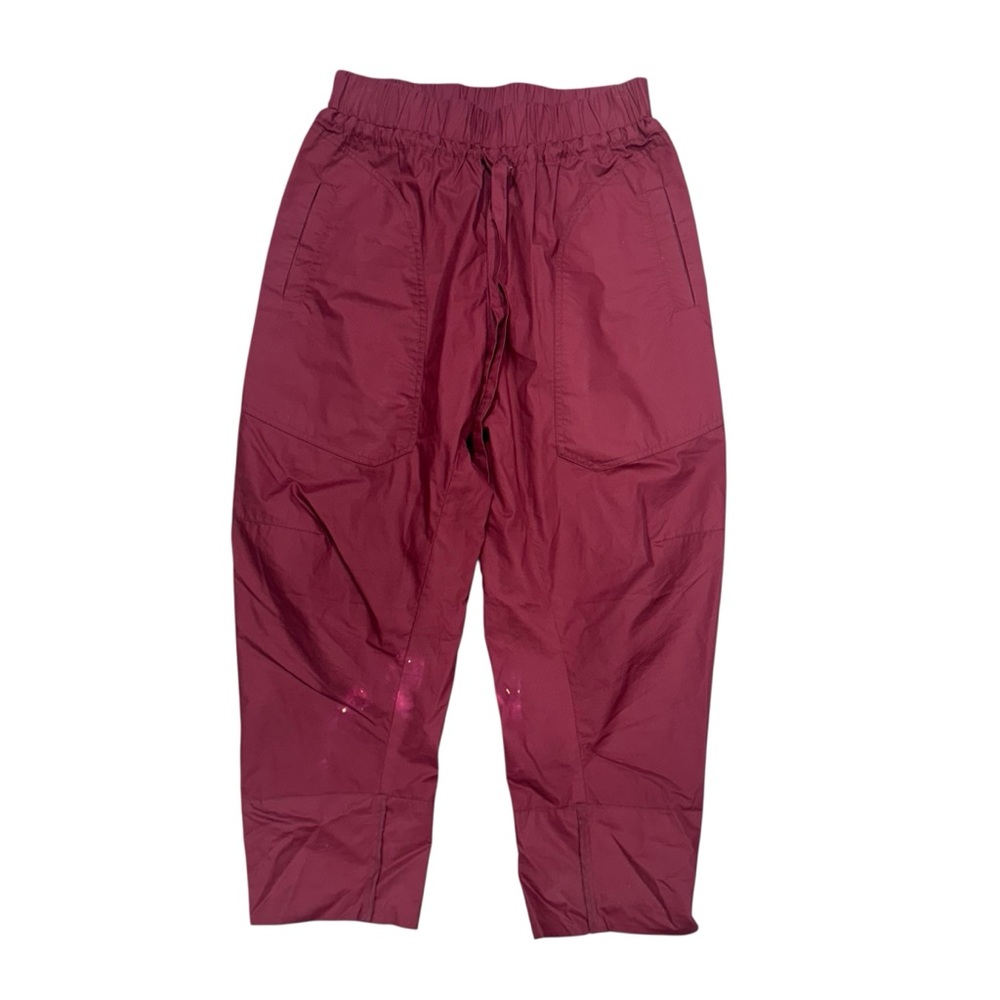 Women's Burgundy Ankle Pants, Galaxy Detail on Leg, 38 (fit like a small)